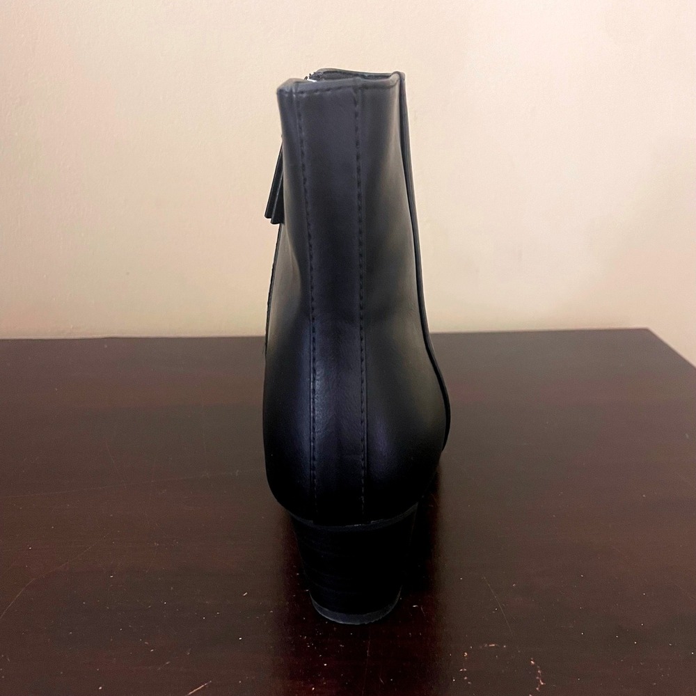 Old Navy Black City Bootie Square Toe Block Heel Ankle Boots Womens 6.5 788053-0 - Picture 6 of 8